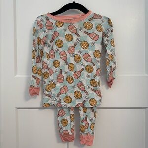Pickleball Kids Pajama Set - Pink and Orange